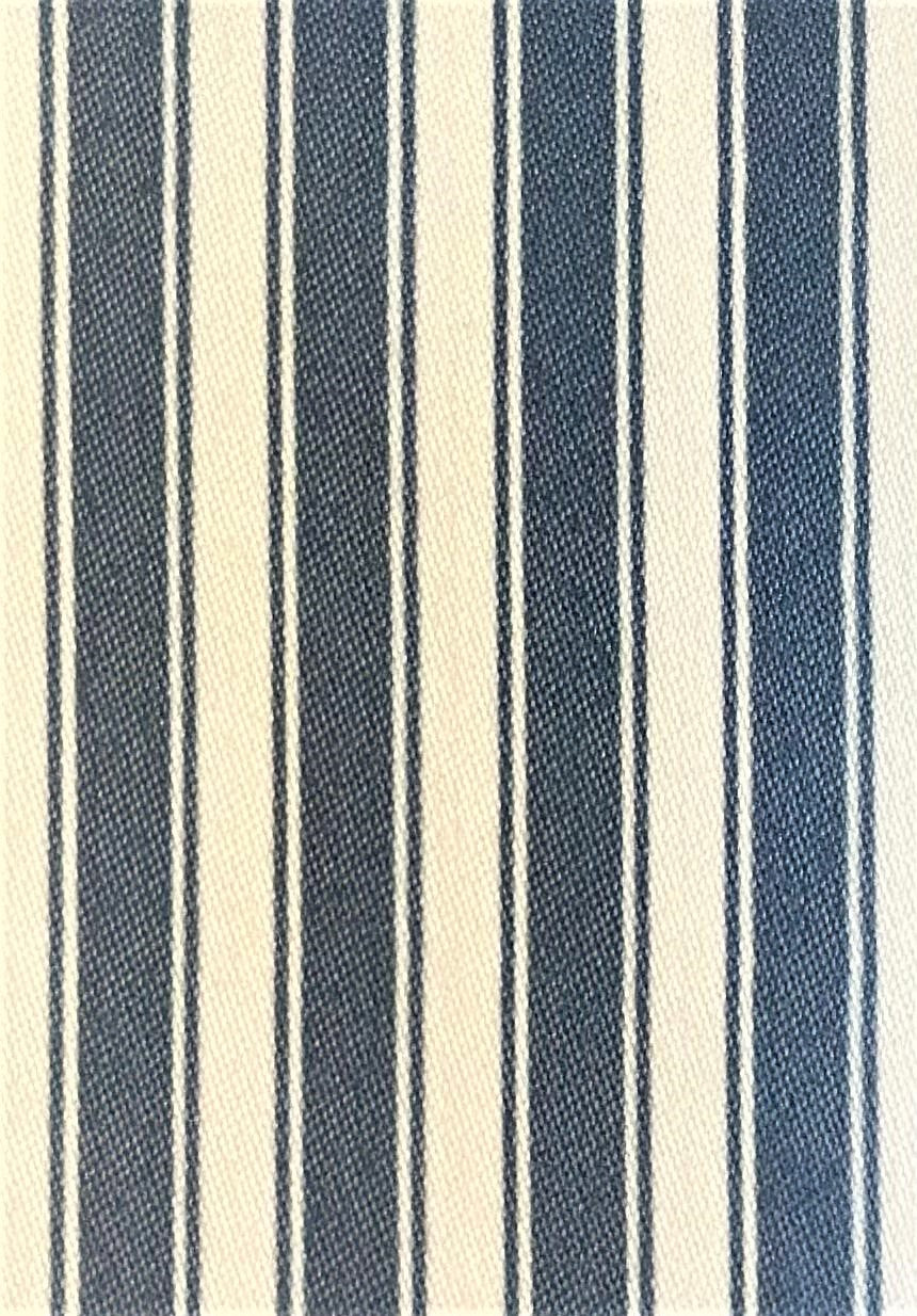 Striped fabric pattern with blue and white vertical stripes