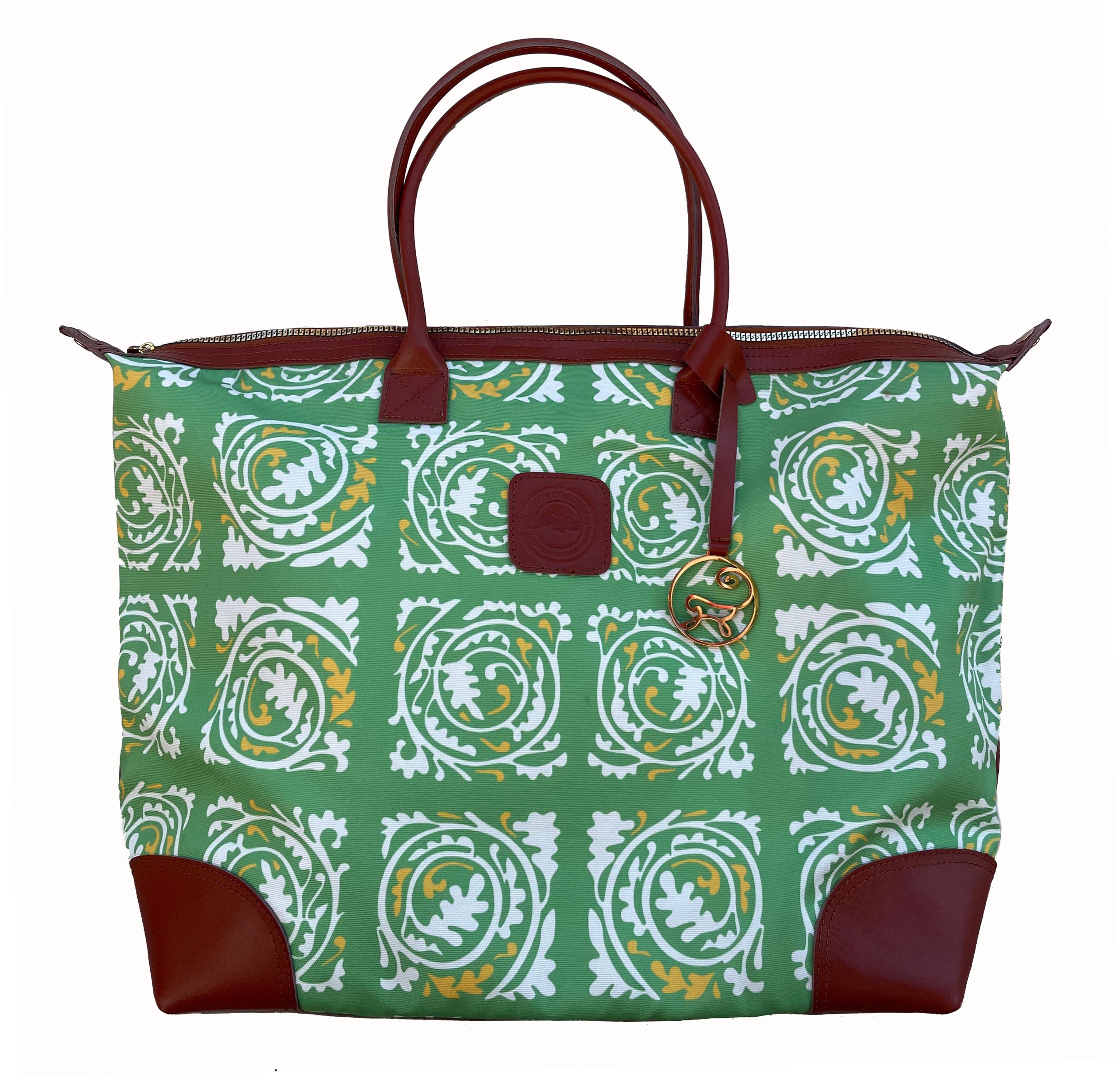 Travel Bag large Petals green