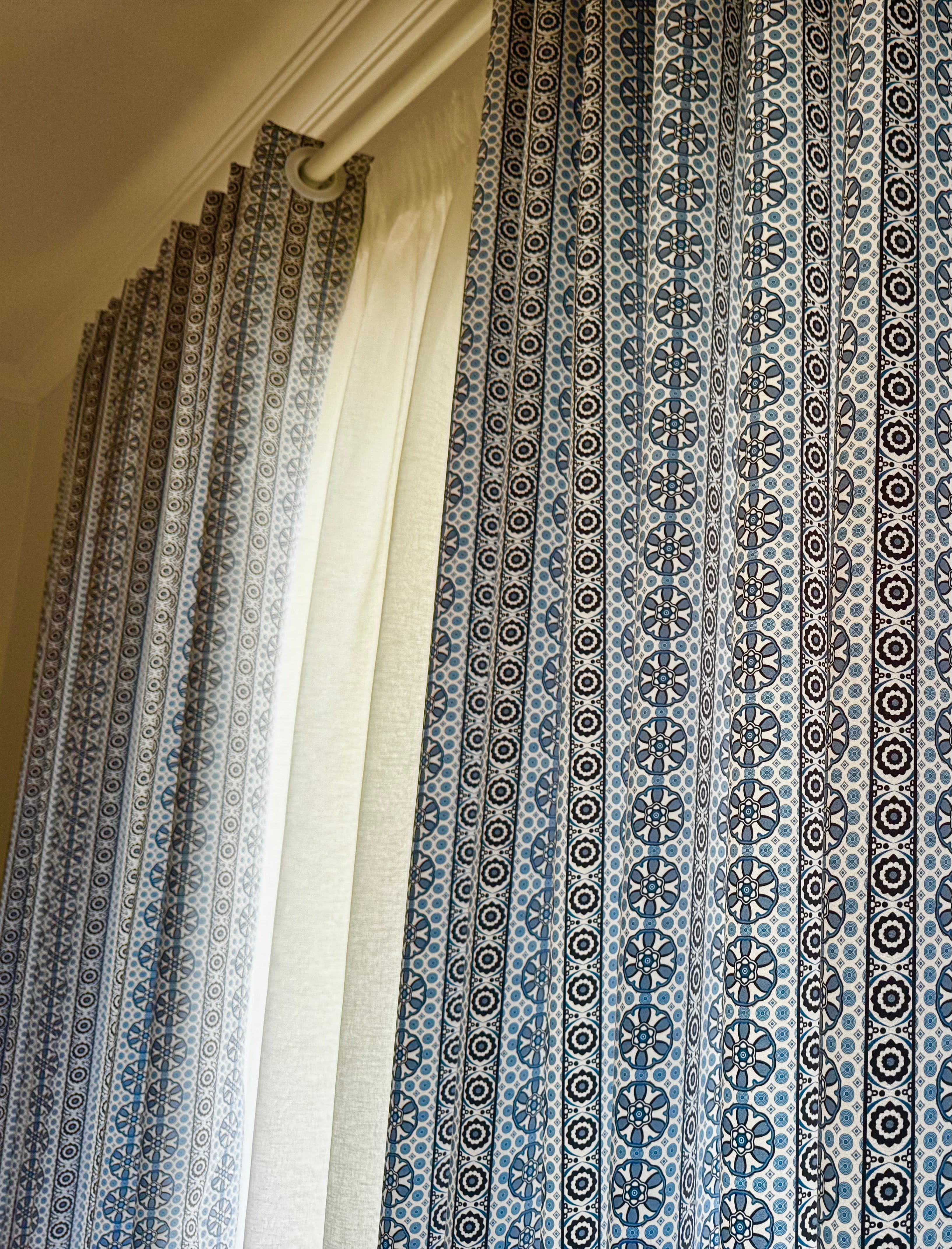 Curtains Flores Blue