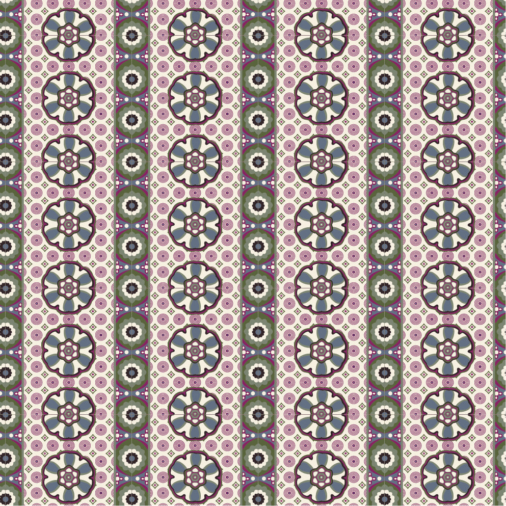 Curtains Flores Blue