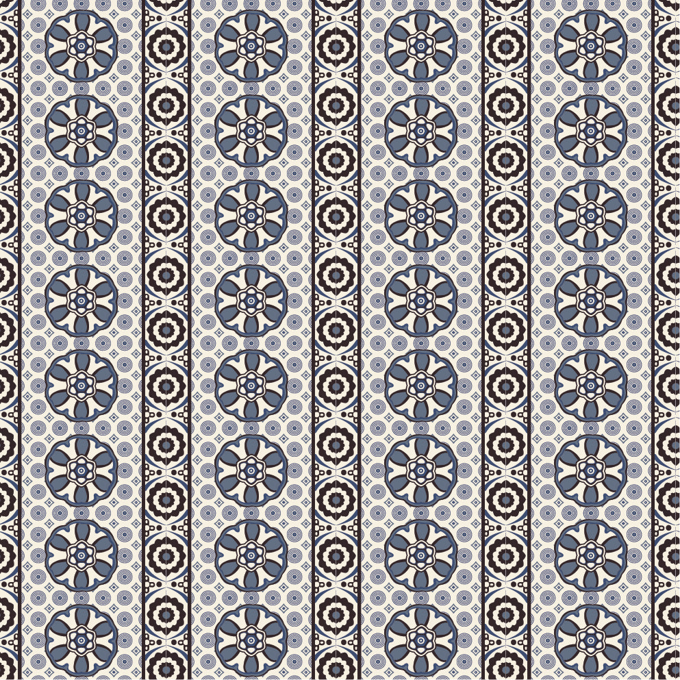 Curtains Flores Blue