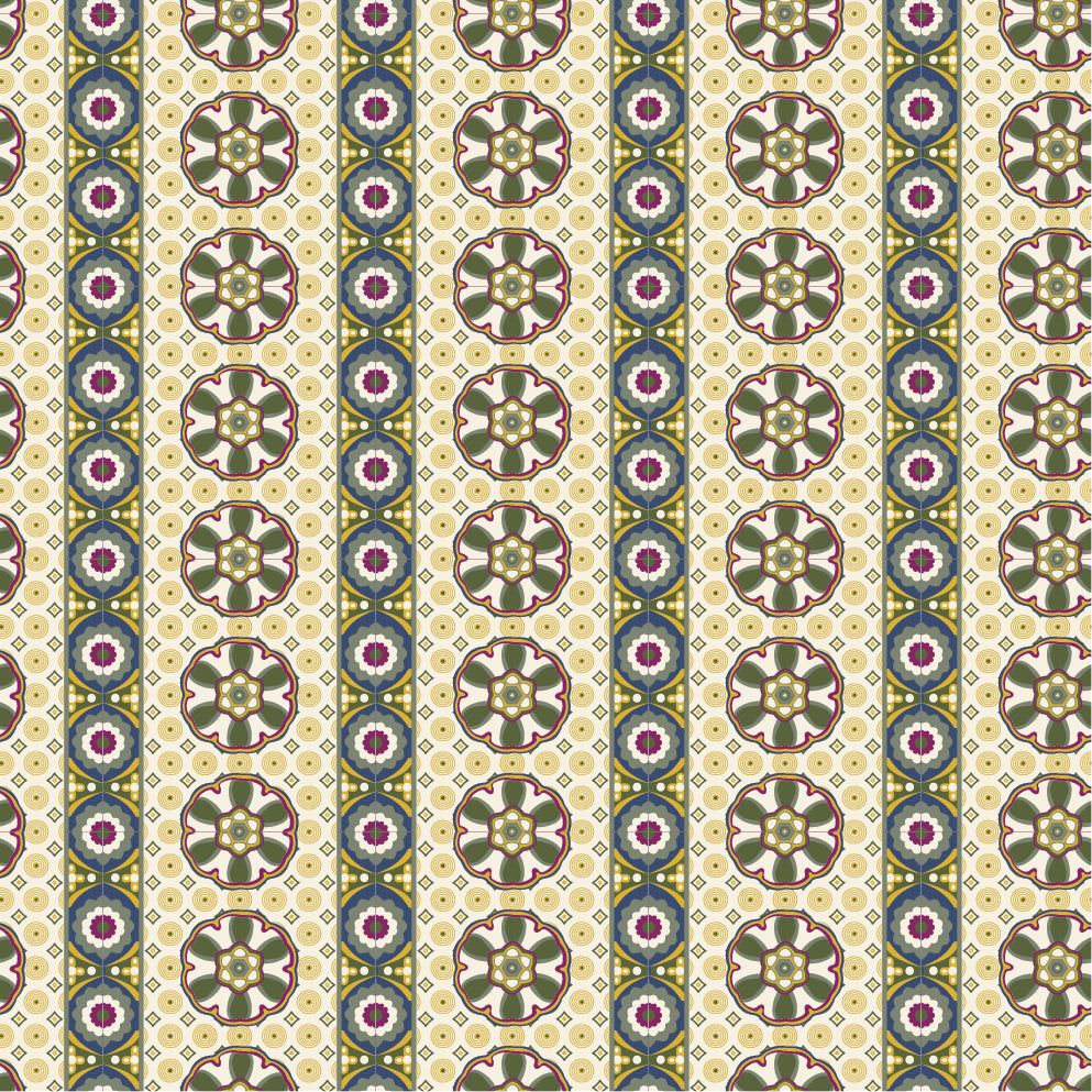 Curtains Flores Blue